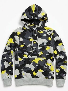 Champion  Grey Black Yellow Camo Hoodie